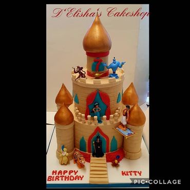 Alladin castle cake , Jasmine Disney princess cake