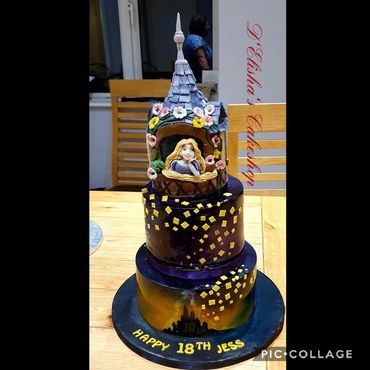 Rapunzel tower birthday cake 3 tier 