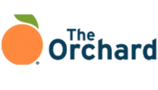 Logo of The Orchard with an orange fruit and green leaf.