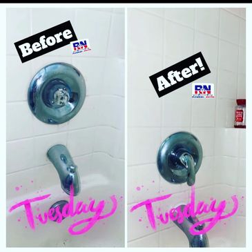 Before and After repair of a Shower Repair