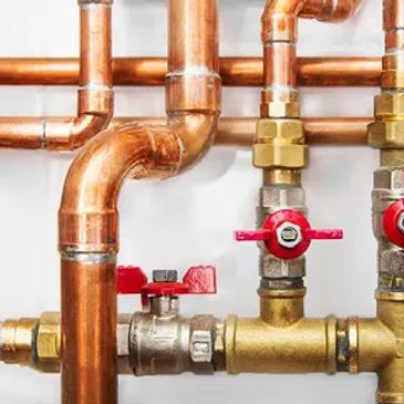 Gas Line Services with red color valves