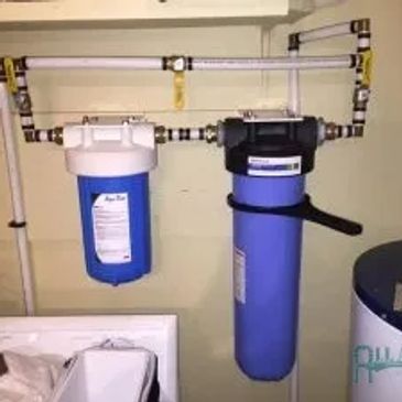Water Filter connected through pipes