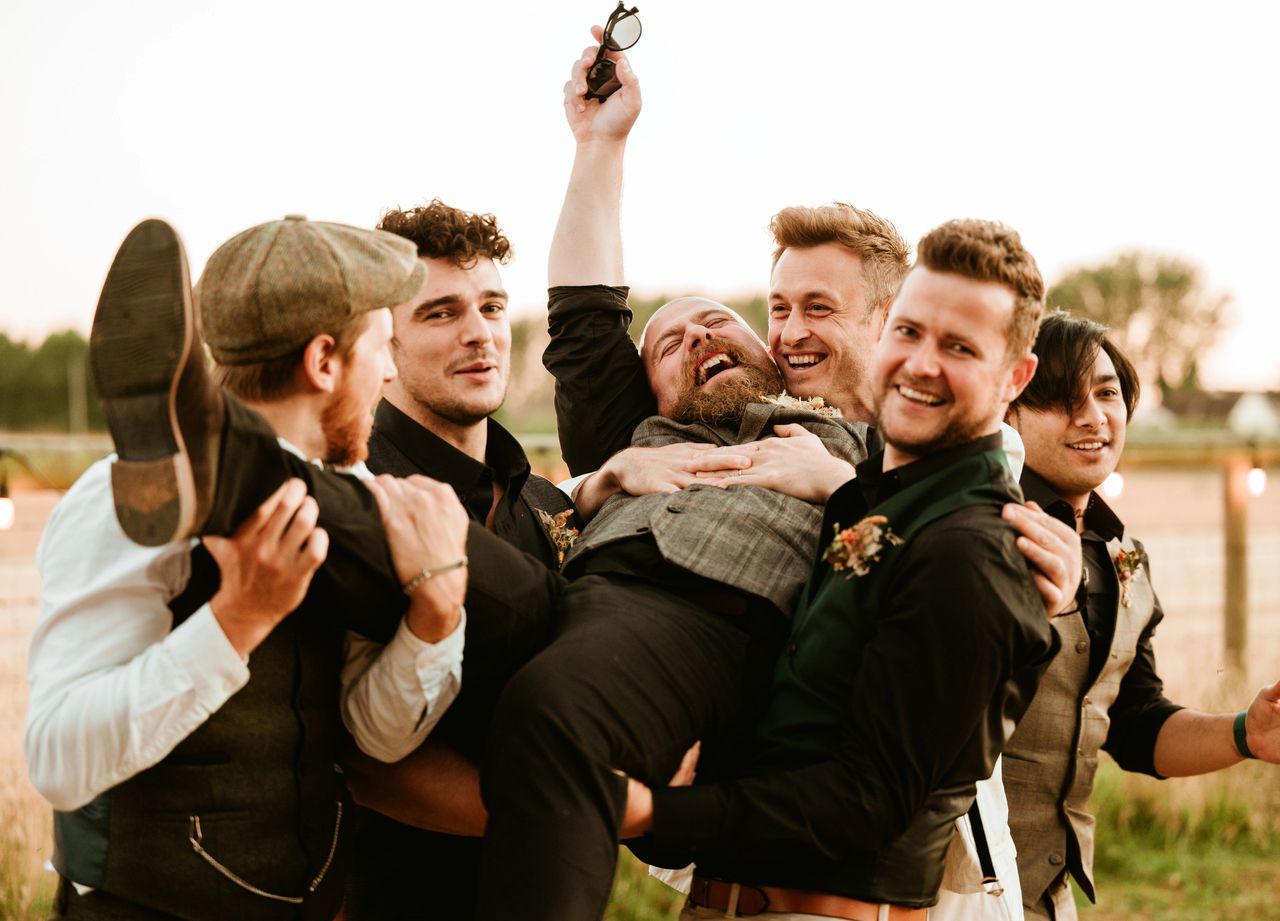 Groom's men shot at The Oak Grove in Upchurch, Kent. Photograph by GRCPhotography