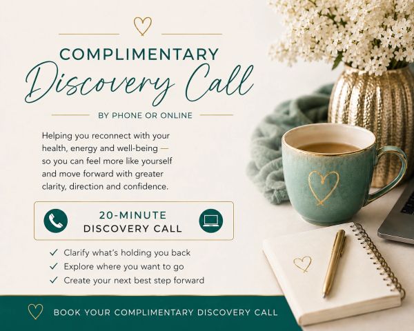 Complimentary 20-minute dIscovery call for creating the next step forward to improvrd heath that matters to you.