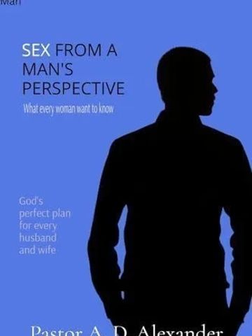 Book cover titled 'Sex from a Man's Perspective' with a silhouette of a man.