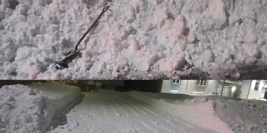 Before and after of snow clearing