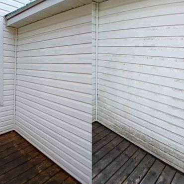 soft washing house siding sault ste marie before after mold algae removal exterior cleaning