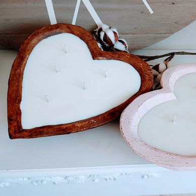 Rustic White Wood Bowl Candle & DIY Candle Refill Kit Bundle — Our Rustic  Heart Candle Co.