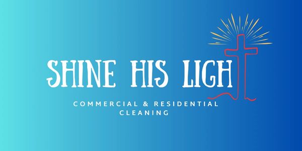 Logo for Shine His Light cleaning services with a radiant cross.