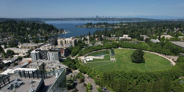 Bellevue Downtown Park from the Amazon Dynamo Corporate Campus - Bellevue, Washington