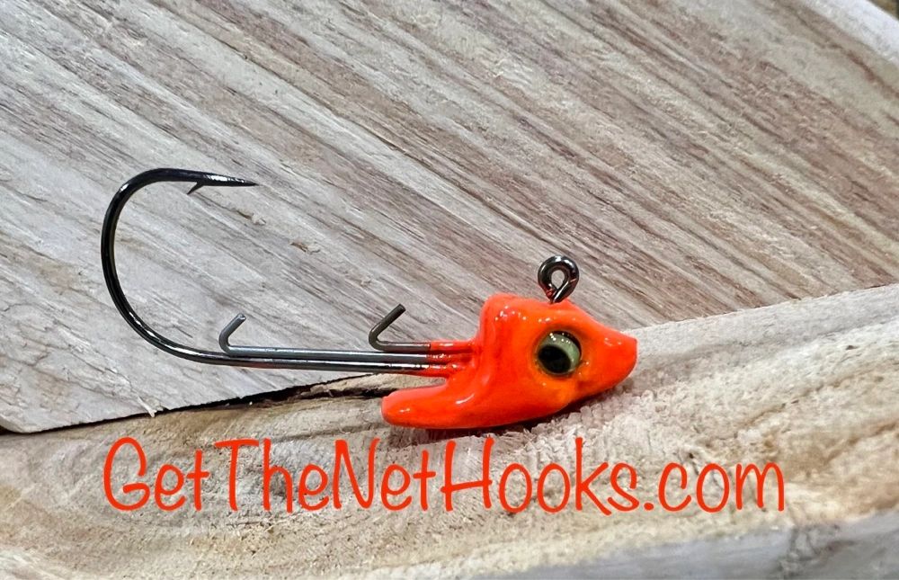 Swimbait Heads (Color: Fire Craw, Size: 1/2oz : 5/0 Hook)