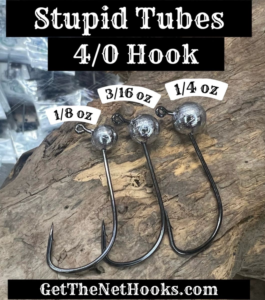 Stupid Tube Hooks (Weight / Hook size: 3/16oz: 3/0 Hook)