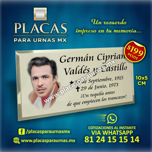 Placas para urnas de cenizas