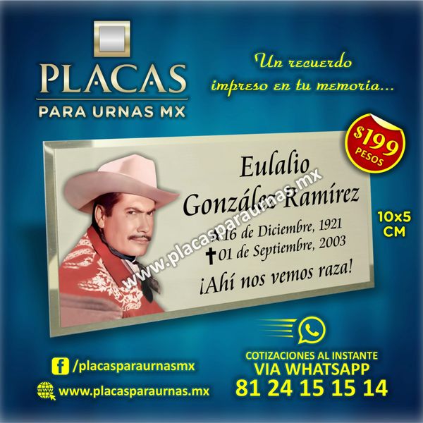Placas para urnas de cenizas