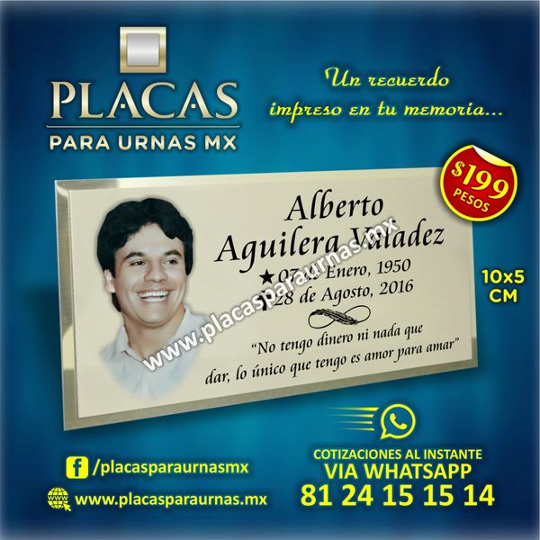 Placas para urnas de cenizas
