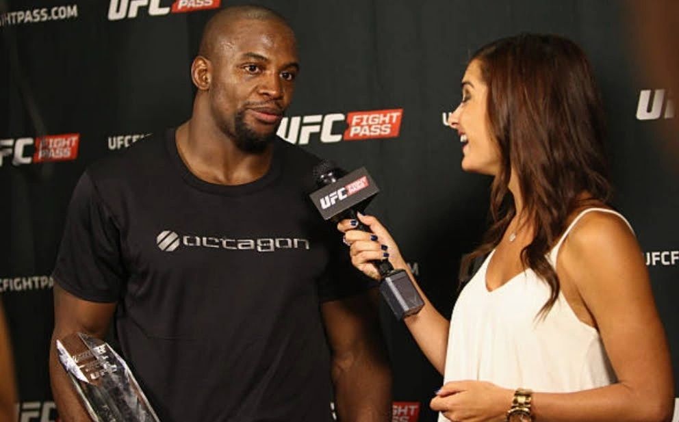 UFC fighter being interviewed after a match.