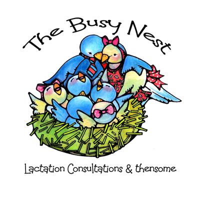 company logo, family of birds in nest