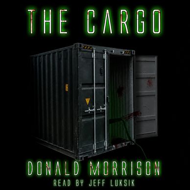 Dark cargo container with eerie green text.