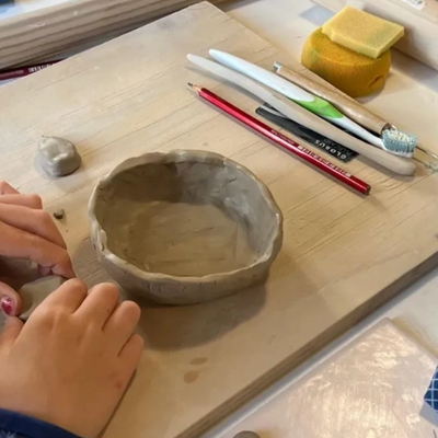Pottery kids' class handmade bowl