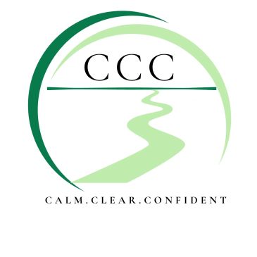 Logo of CCC with a pathway and the words Calm. Clear. Confident.