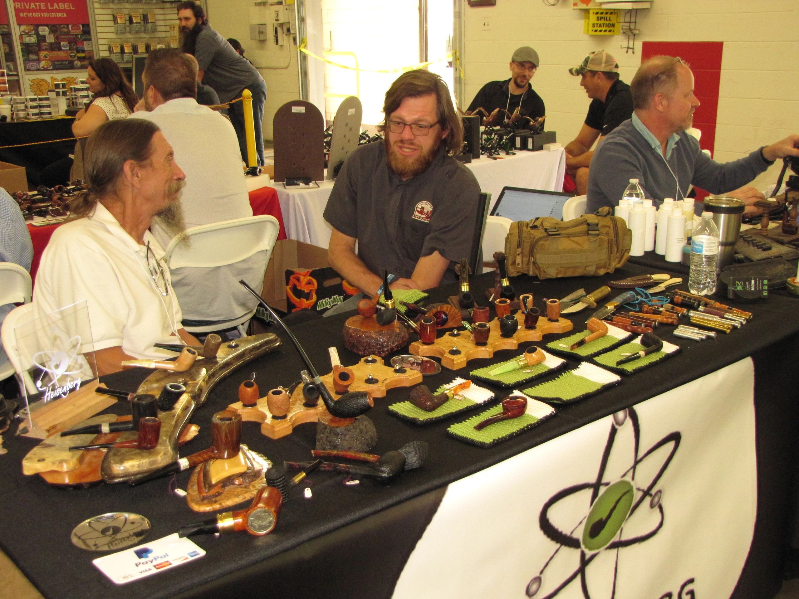 Vendor table with pipes at 2019 CORPS show