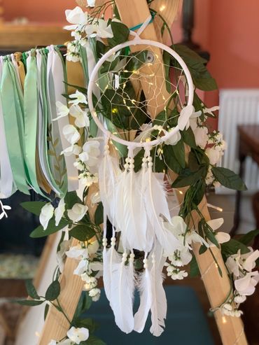 Beautiful white Dreamcatcher hanging light