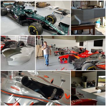 Replica carbonfibre and fibreglass components