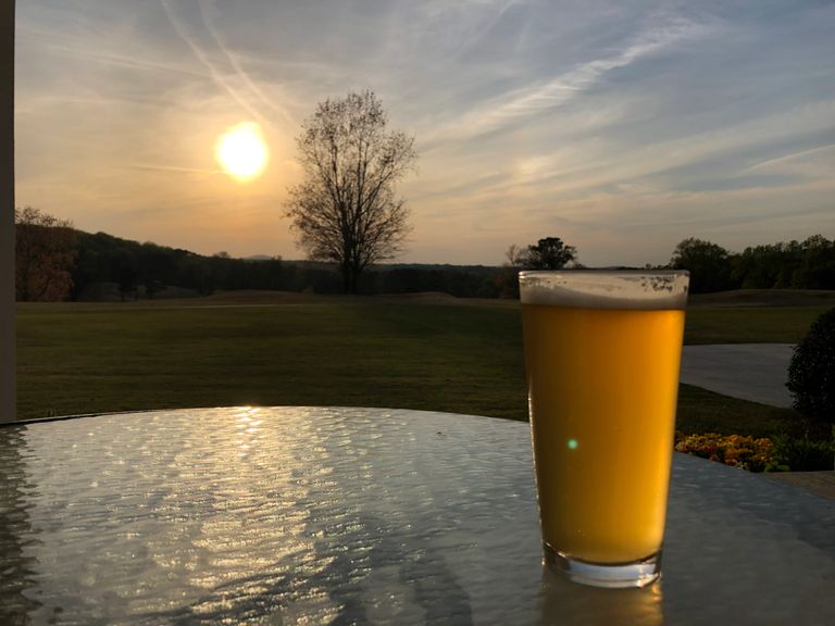 Relaxing with a local brew and a sunset. Life is good! 
