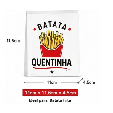Saco antigordura  para batata frita em Belo Horizonte e, ideal para lanchonetes, hamburguerias