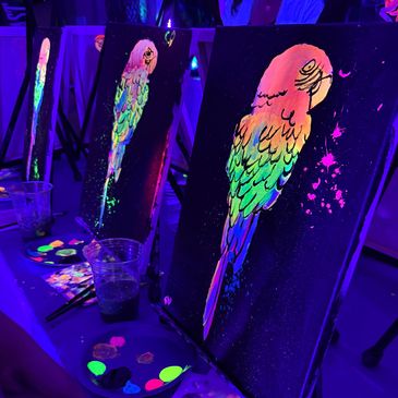 Toronto painting party, Black Light Glow Paint Night, Oshawa, Whitby, Ajax, Private paint party GTA