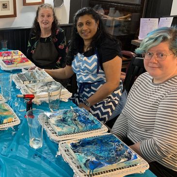 Toronto paint pouring party, Oshawa, Whitby, Ajax, Private paint parties GTA