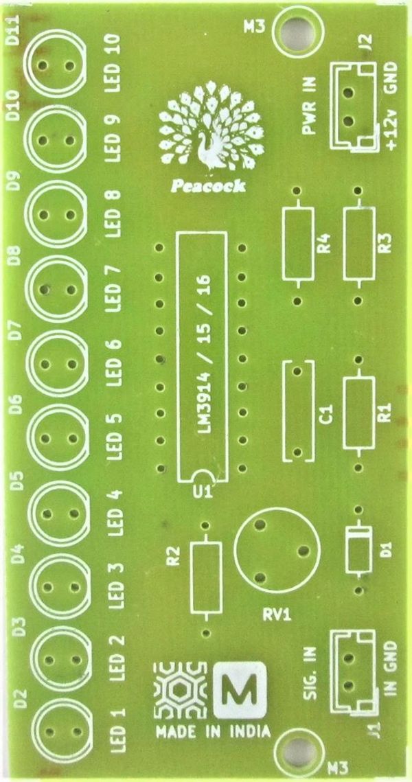 LM3914 / LM3915 10 LED VU Meter sound level indicator Board