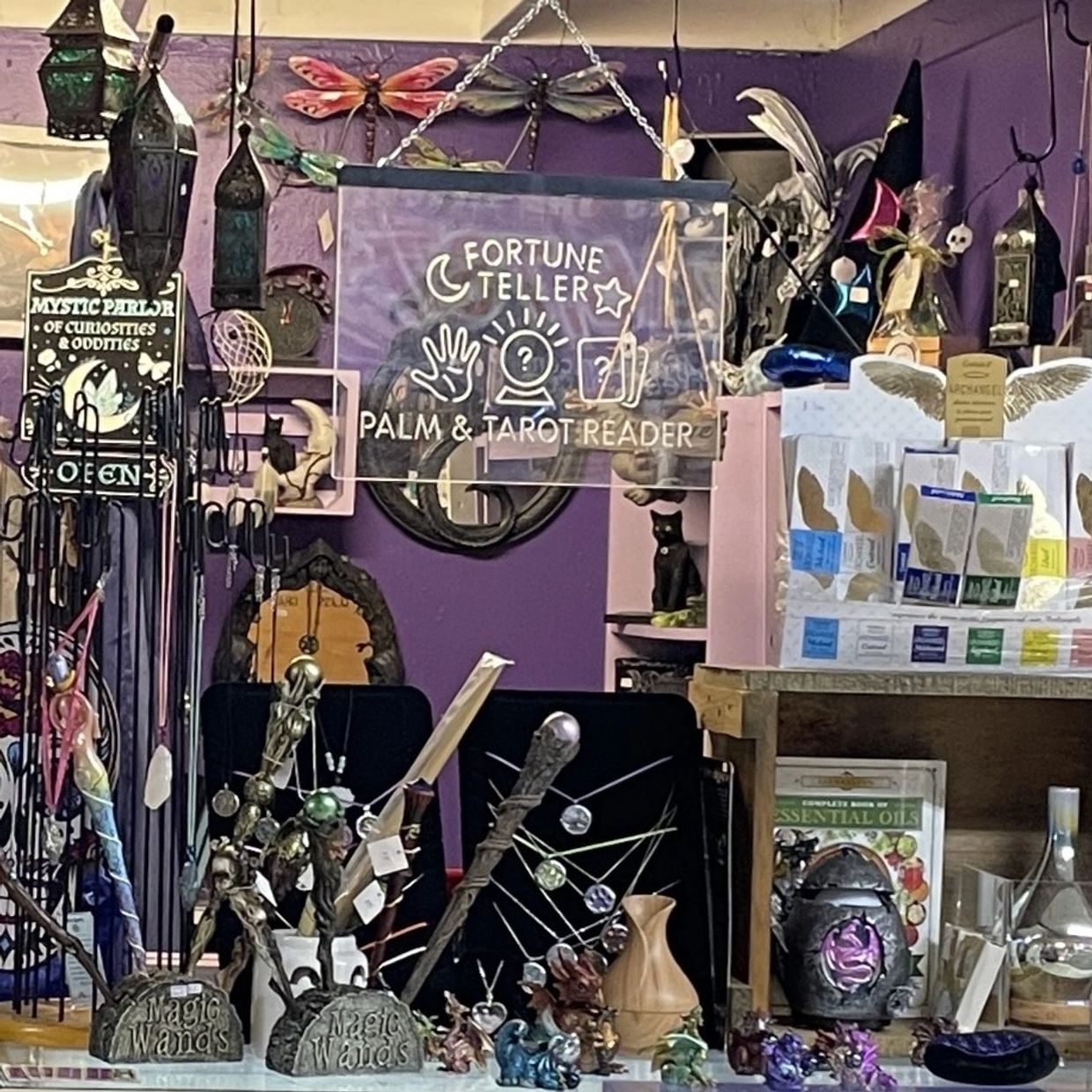 Spiritual and mystical atmosphere featuring incense supplies.