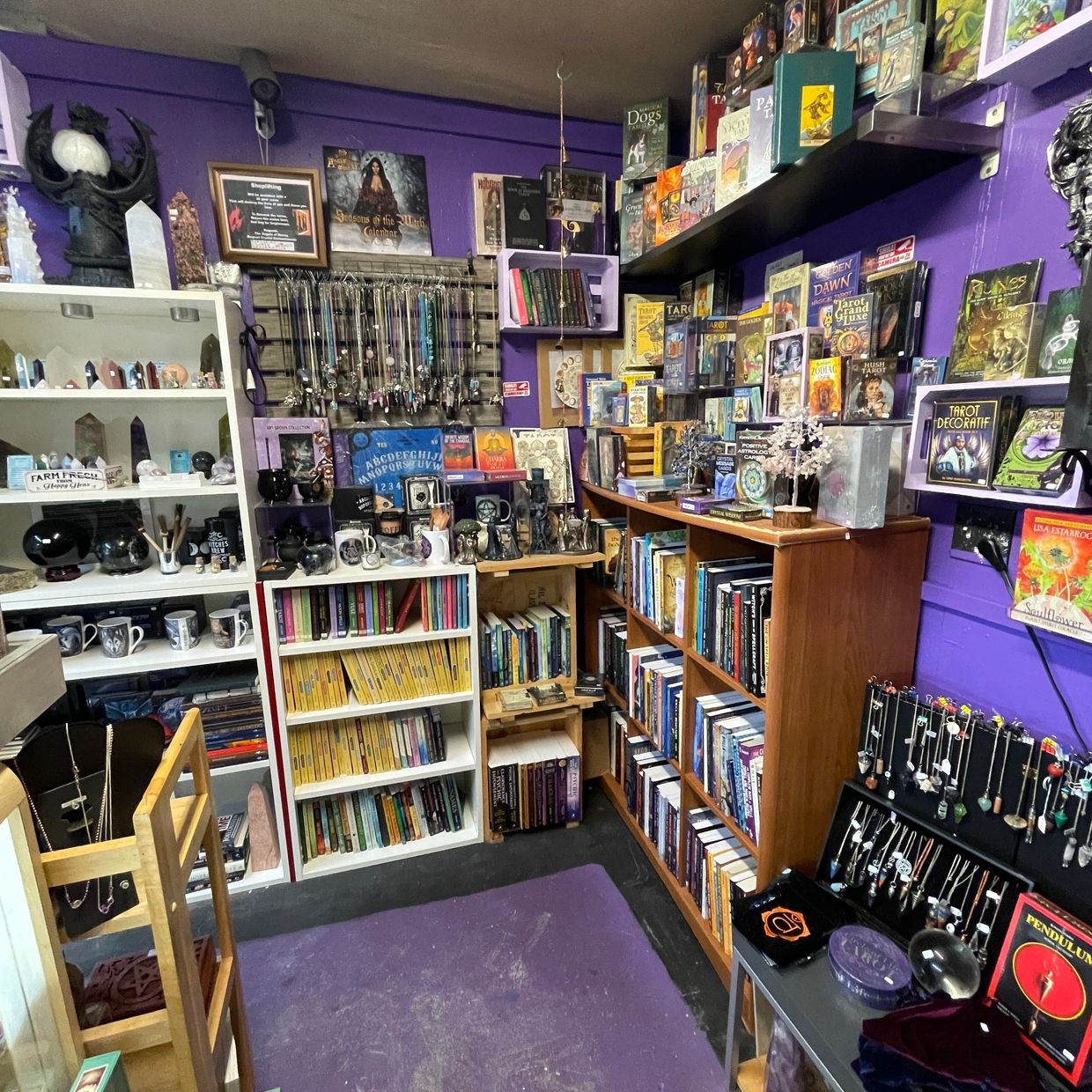 Spiritual and mystical atmosphere featuring spell books