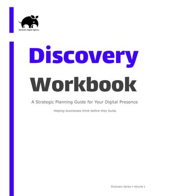 Cover page of a Discovery Workbook for digital strategy.