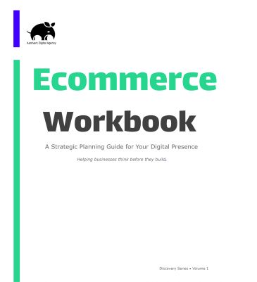 Cover page of an Ecommerce Workbook guide.