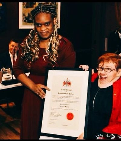 "Awarded Honorary Freedom of the Borough by the Mayor for services to disability inclusion."