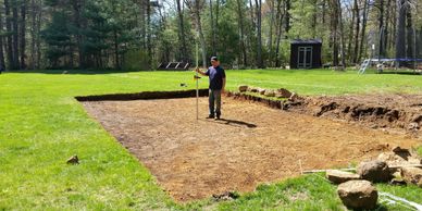Land leveled for above ground pool