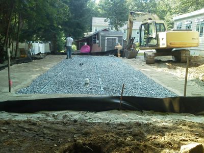 Septic system being installed by Phil's Excavating