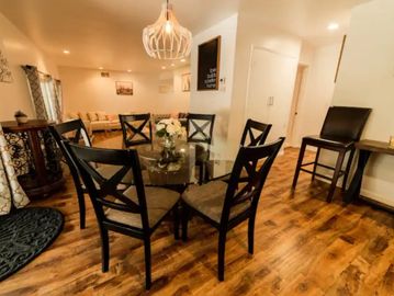 a dining table in a California sober living 