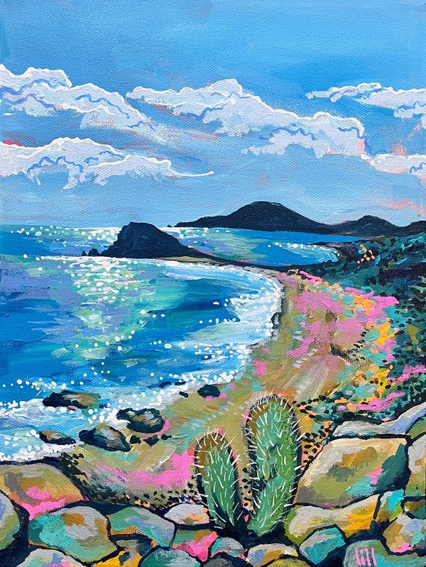 "Bad Roads, Good People, Baja California"
Acrylic on canvas, 2026