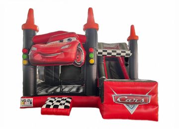 Inflatable bounce house themed after the movie Cars.