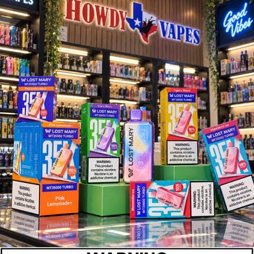 Howdy Vapes store shelves with THC gummies in Dallas-Fort Worth