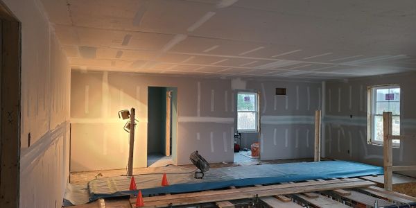 Drywall in a new home near Owen Sound. Example of drywall a large home.