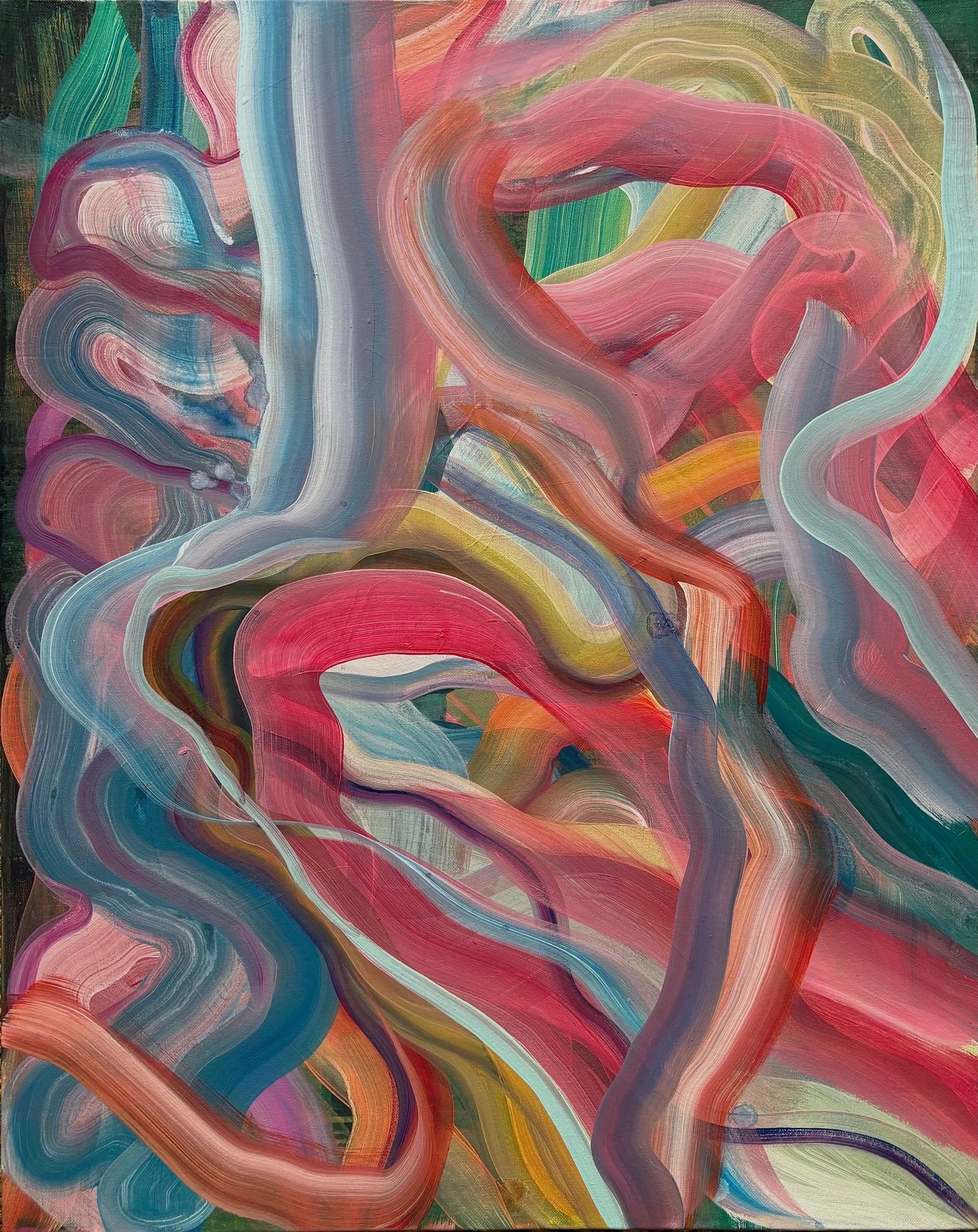 "Inside, Inside the Nebula", 
24"W x 30" H, acrylic on canvas.