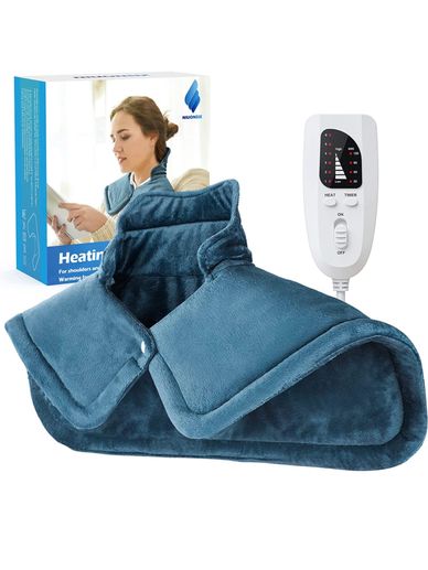 Heating Pad for Back Pain Relief, Electric Heating Pads for  Cramps/Abdomen/Waist/Shoulder with 6 Heat Settings and Auto-Off, Moist/Dry  Heat pad, Christmas Gifts for Women Men Mom Dad, 12 x 24 Navy Blue