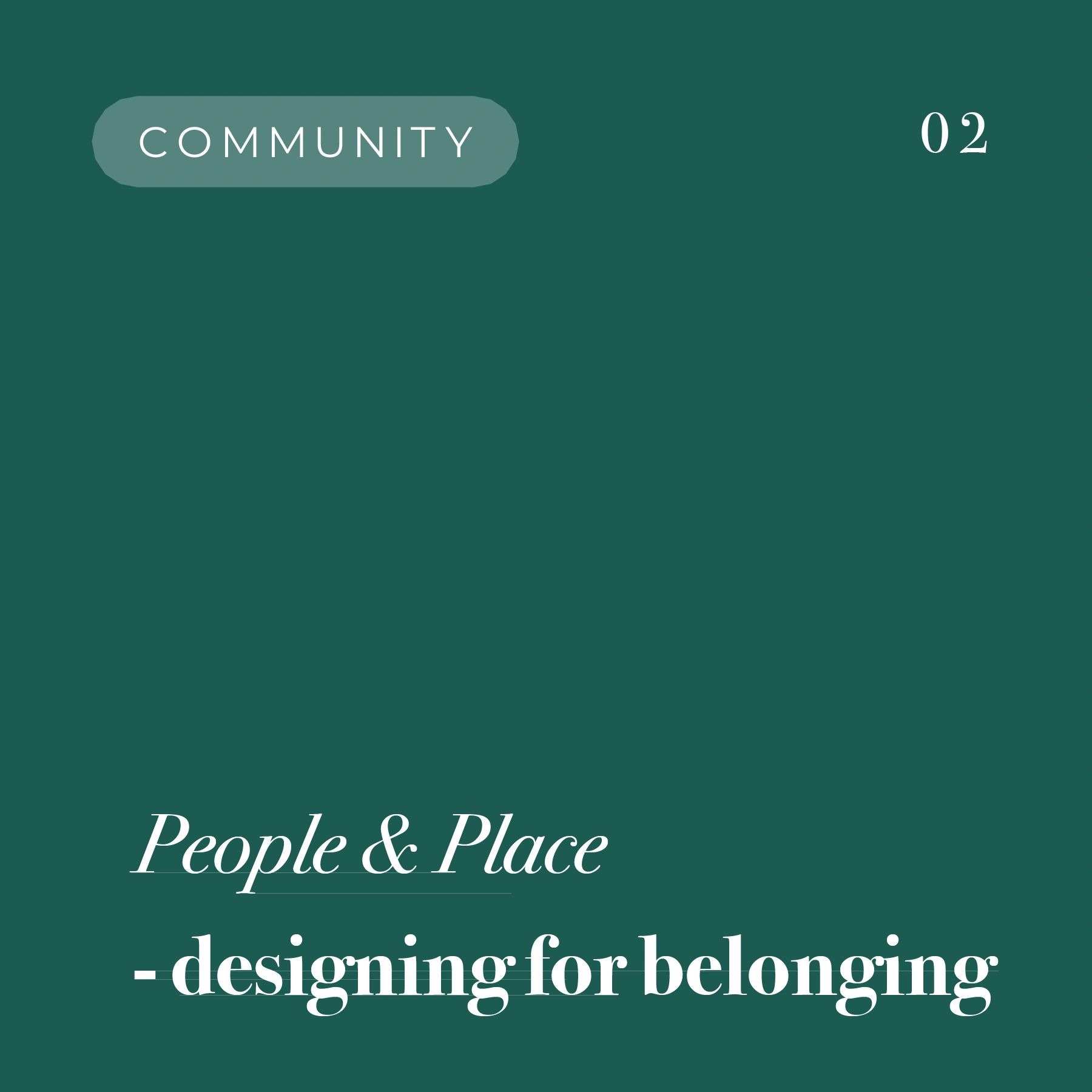 Community chapter titled 'People &amp; Place - designing for belonging'.