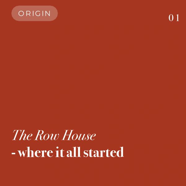 Title card about The Row House origin.