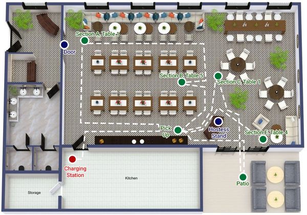 Robot map, routing, floorpan