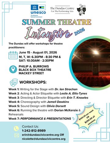 Summer Theatre Intensive 2026 workshops at Philip A. Burrows Black Box Theatre.